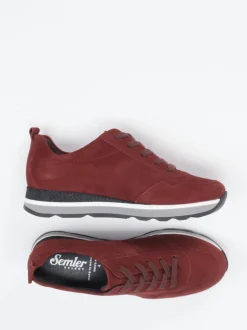 Semler – Komfort-Sneaker aus Veloursleder bordeaux