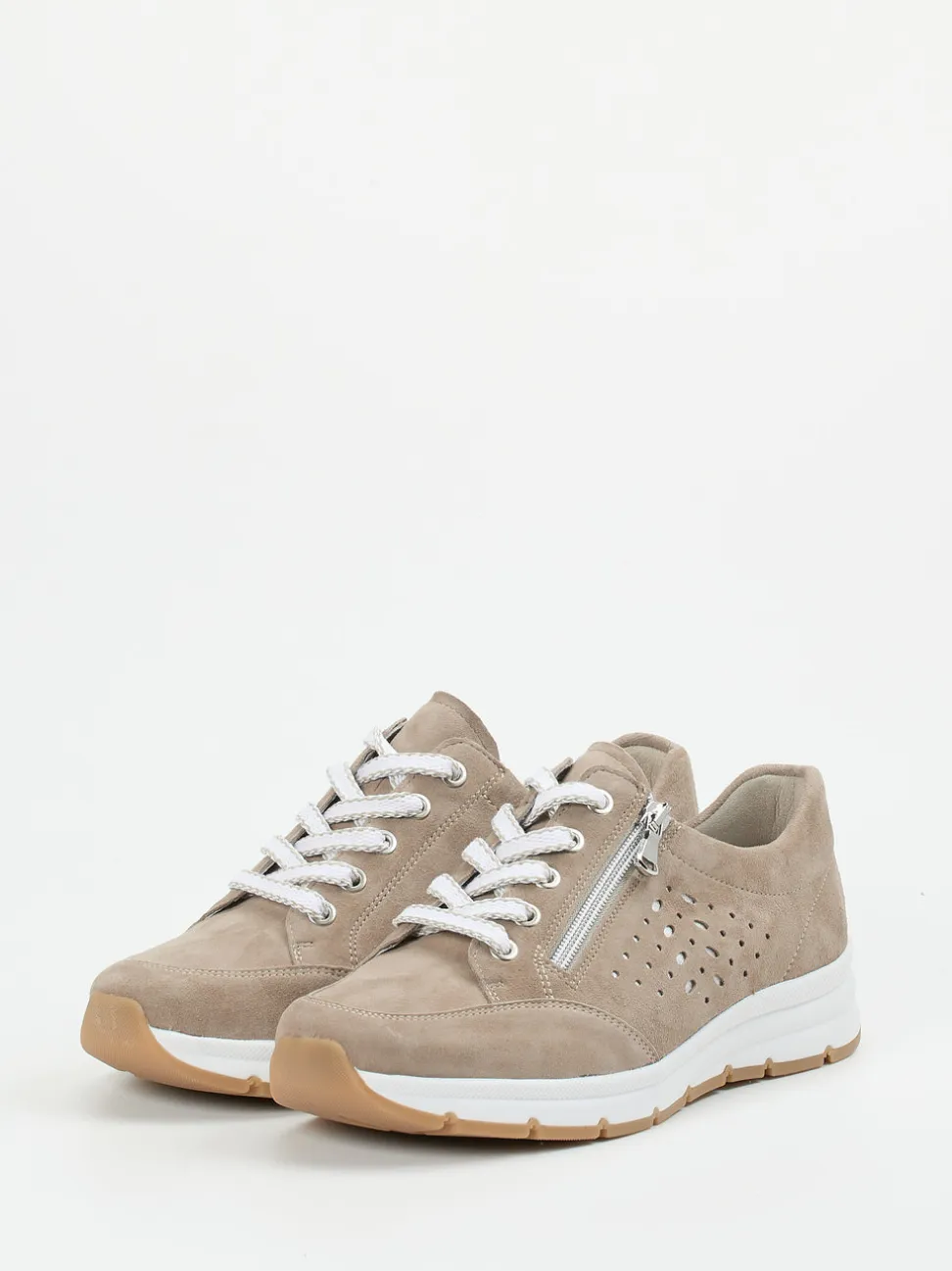 Semler – Komfort-Sneaker aus Veloursleder beige