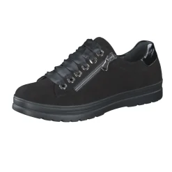 Semler – Komfort-Sneaker aus Veloursleder schwarz
