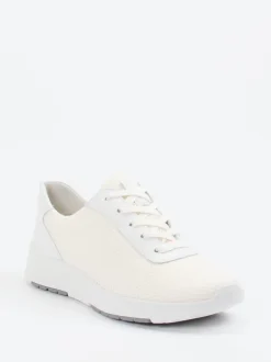 Semler – Komfort-Sneaker aus Mesh und Kalbleder Cremeweiß