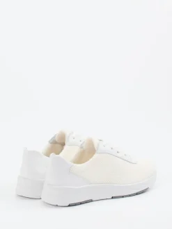 Semler – Komfort-Sneaker aus Mesh und Kalbleder Cremeweiß
