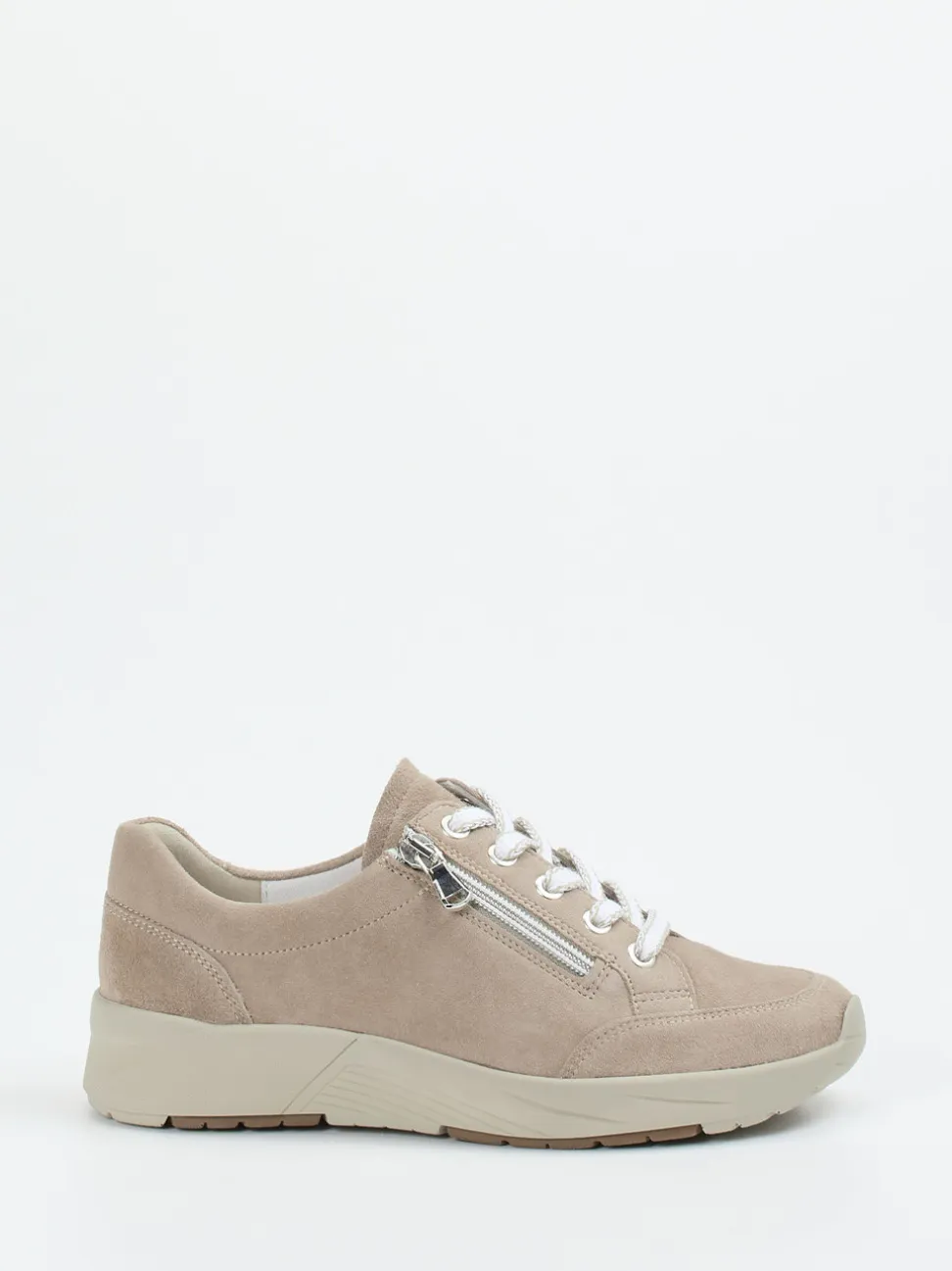 Semler – Komfort-Sneaker aus Veloursleder Beige