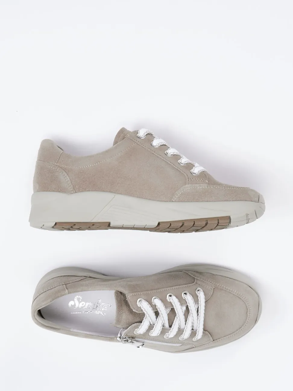 Semler – Komfort-Sneaker aus Veloursleder Beige