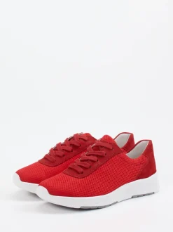 Semler – Komfort-Sneaker aus Mesh und Veloursleder Rot