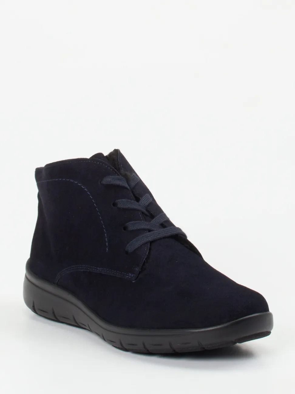 Semler – Komfort-Stiefelette aus Veloursleder Dunkelblau