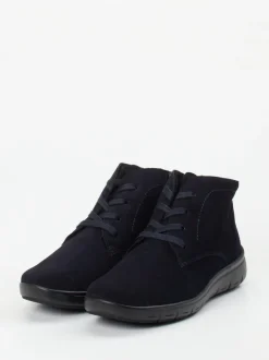 Semler – Komfort-Stiefelette aus Veloursleder Dunkelblau