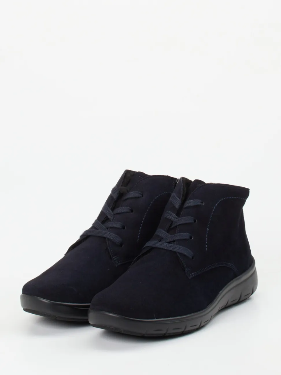 Semler – Komfort-Stiefelette aus Veloursleder Dunkelblau