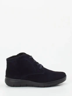Semler – Komfort-Stiefelette aus Veloursleder Dunkelblau