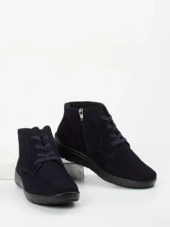Semler – Komfort-Stiefelette aus Veloursleder Dunkelblau