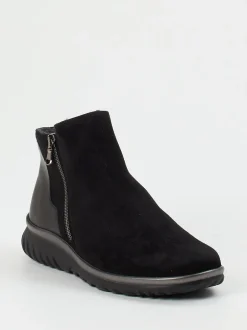 Semler – Komfort-Stiefelette aus Veloursleder Schwarz