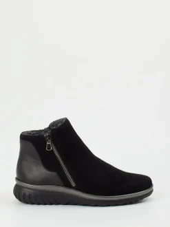 Semler – Komfort-Stiefelette aus Veloursleder Schwarz
