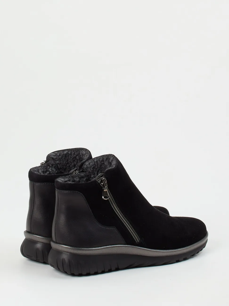 Semler – Komfort-Stiefelette aus Veloursleder Schwarz