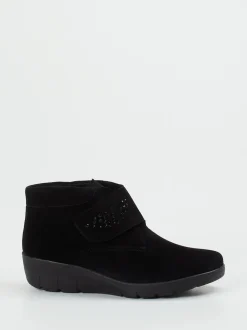 Semler – Komfort-Stiefeletten aus Veloursleder schwarz