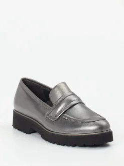Semler – Loafer aus Metallicleder in Silber