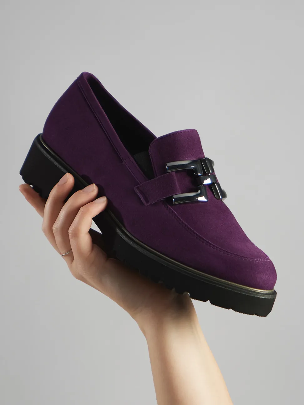 Semler – Loafer aus Veloursleder in Violett