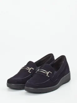 Semler – Loafer aus Veloursleder Dunkelblau