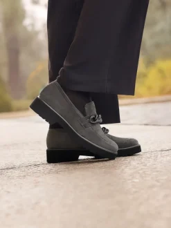 Semler – Loafer aus Veloursleder in Grau