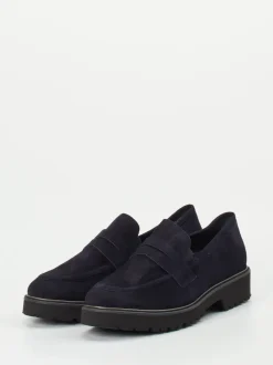 Semler – Loafer aus Veloursleder Dunkelblau