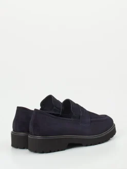 Semler – Loafer aus Veloursleder Dunkelblau