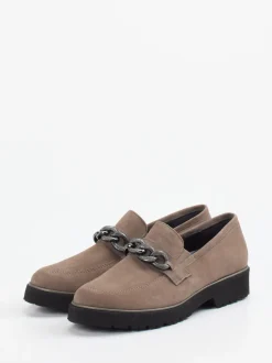 Semler – Loafer aus Veloursleder in Taupe