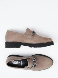 Semler – Loafer aus Veloursleder in Taupe