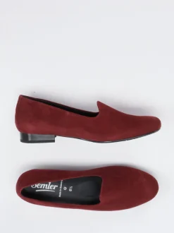Semler – Loafer aus Veloursleder in Bordeauxrot