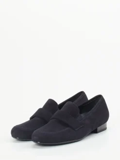 Semler – Loafer aus Veloursleder in Dunkelblau
