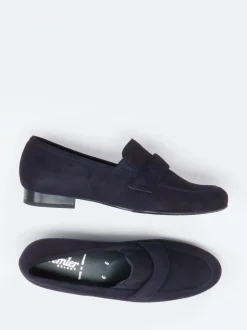Semler – Loafer aus Veloursleder in Dunkelblau
