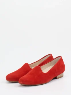 Semler – Loafer aus Veloursleder in Signalrot