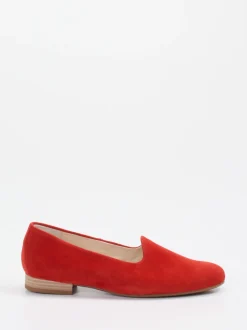 Semler – Loafer aus Veloursleder in Signalrot
