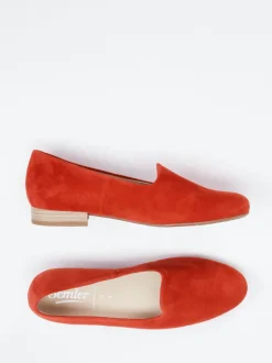 Semler – Loafer aus Veloursleder in Signalrot