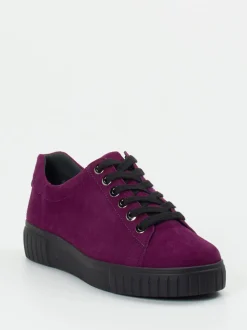 Semler – Low-Top Sneaker aus Veloursleder pflaume