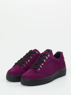 Semler – Low-Top Sneaker aus Veloursleder pflaume