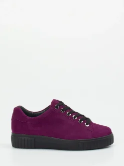 Semler – Low-Top Sneaker aus Veloursleder pflaume