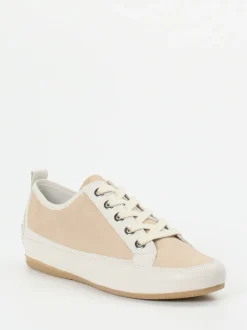 Semler – Low-Top Sneaker aus Veloursleder beige