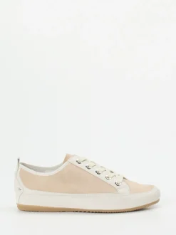 Semler – Low-Top Sneaker aus Veloursleder beige