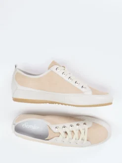 Semler – Low-Top Sneaker aus Veloursleder beige