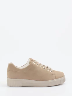 Semler – Low-Top Sneaker aus Nubukleder beige