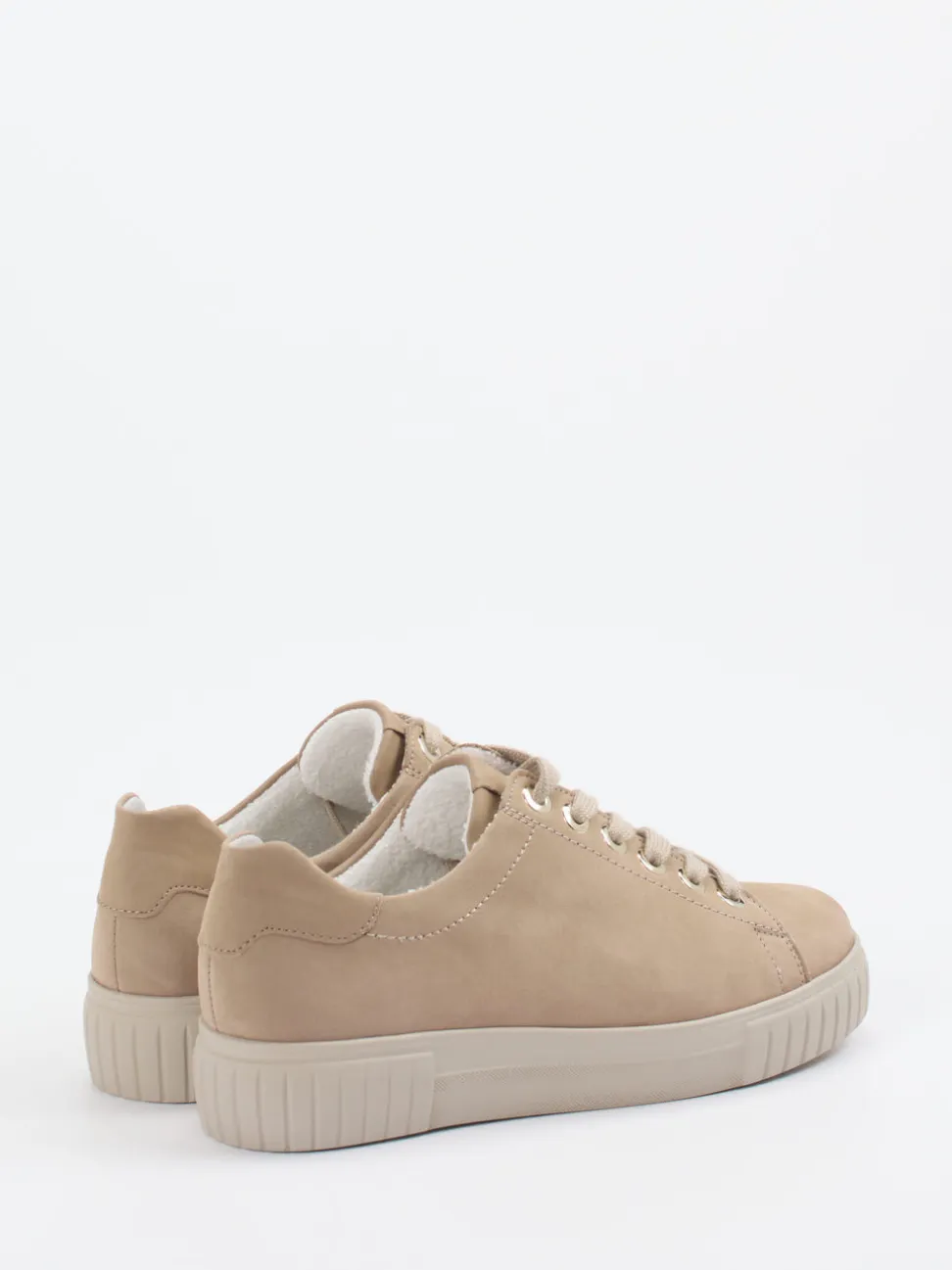 Semler – Low-Top Sneaker aus Nubukleder beige