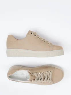 Semler – Low-Top Sneaker aus Nubukleder beige