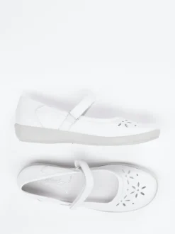 Semler – Mary Jane Ballerinas aus Kalbleder weiß