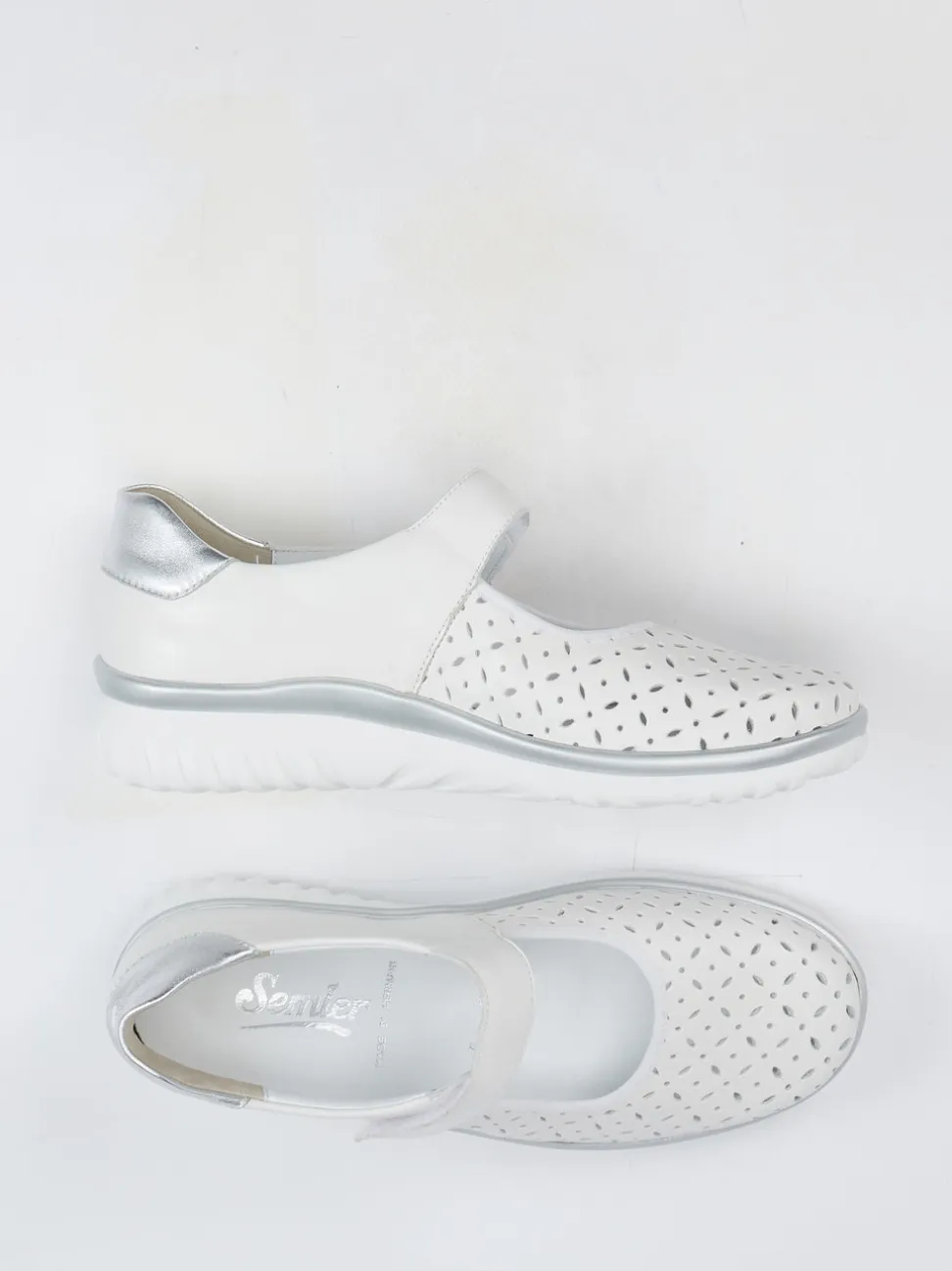 Semler – Mary Jane Sneaker aus Kalbleder weiß