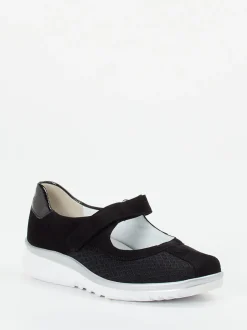 Semler – Mary Jane Sneaker aus Veloursleder schwarz