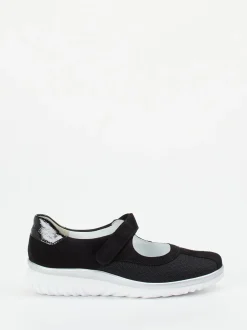 Semler – Mary Jane Sneaker aus Veloursleder schwarz