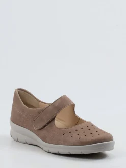 Semler – Mary Janes aus Veloursleder in Taupe
