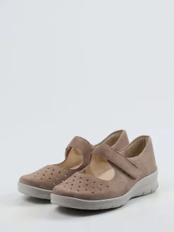 Semler – Mary Janes aus Veloursleder in Taupe