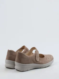 Semler – Mary Janes aus Veloursleder in Taupe