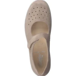 Semler – Mary Janes aus Veloursleder in Taupe