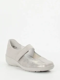 Semler – Mary-Jane-Halbschuh aus Veloursleder grau