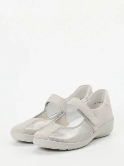 Semler – Mary-Jane-Halbschuh aus Veloursleder grau